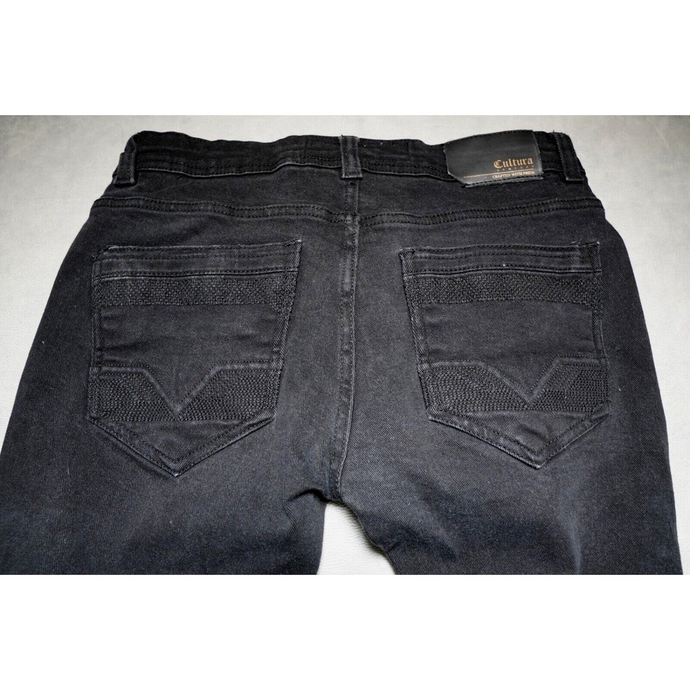 Cultura New‎ York Jeans 30x32 Mens Black Embroidered Pockets